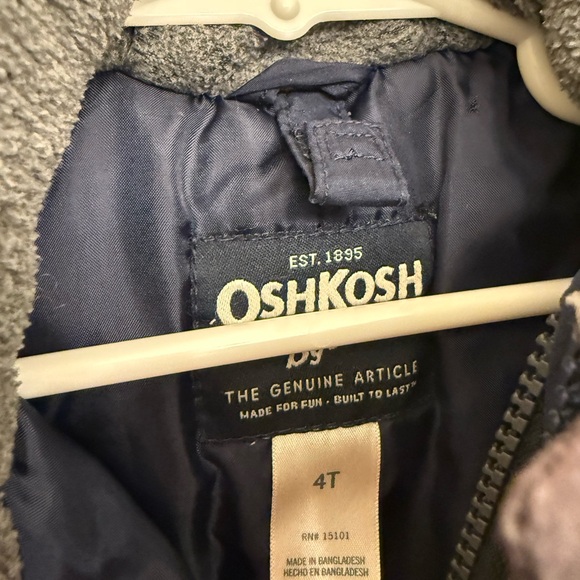 OshKosh B'gosh Blue and Gray Hooded Jacket - Picture 4 of 6